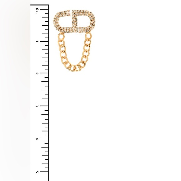 •Charmed I'm Sure• Rhinestone Chain Earrings - Picture 3 of 4